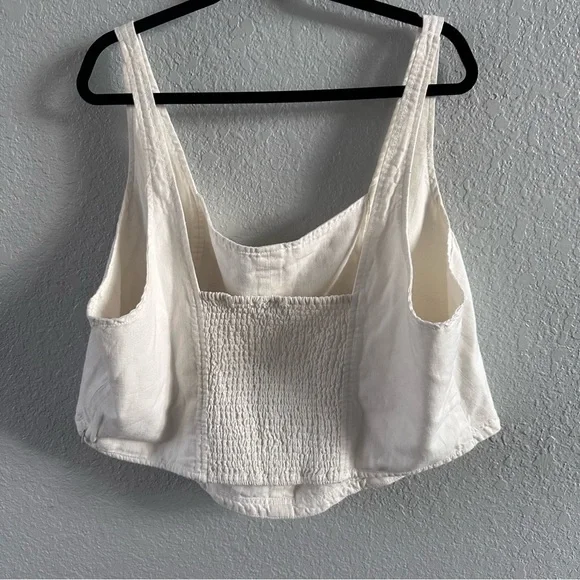 Pilcro by Anthropologie White Cotton Linen Corset Tank Top NWT Size 3X Plus - Picture 4 of 14